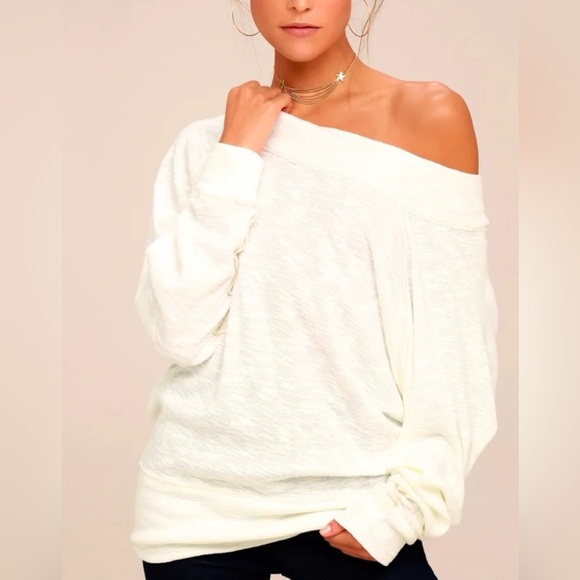 Free People - We the Free - Palisades Off the Shoulder Sweater - Cream - Picture 2 of 4